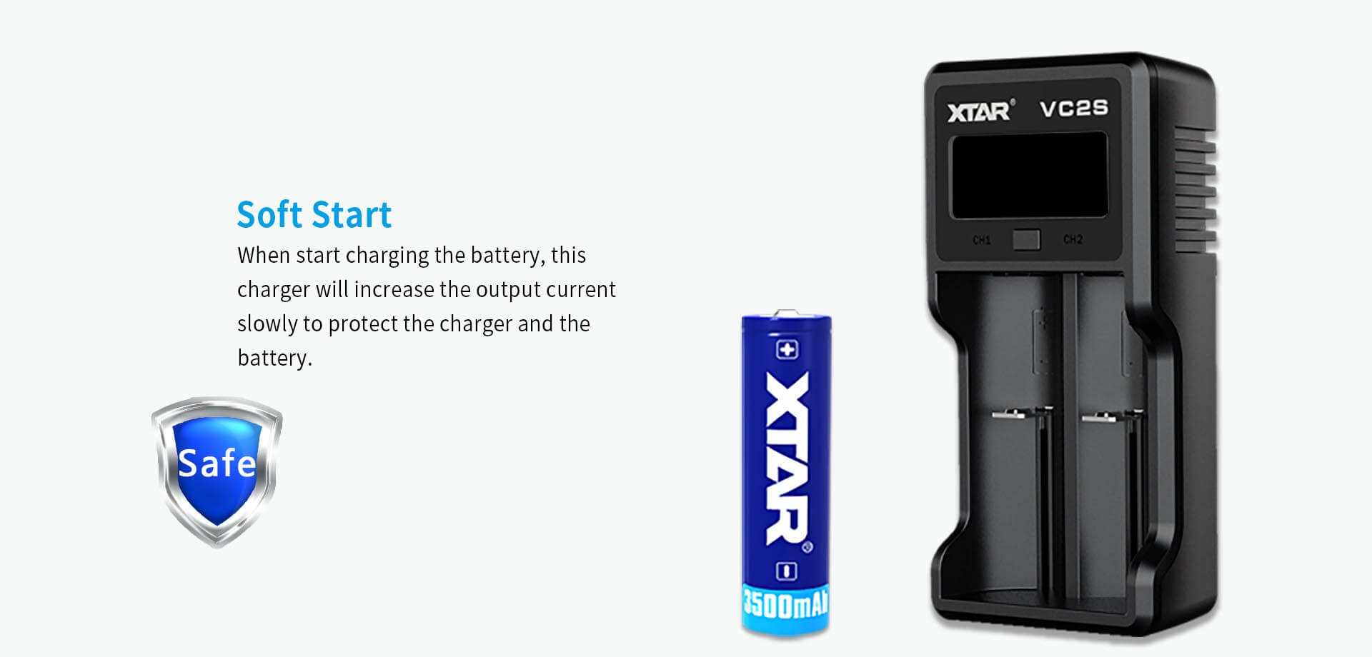 Cargador Inteligente Xtar VC2S Li-ion | Ni-Mh | 16340, CR123A, 18650, AA, AAA ADV9